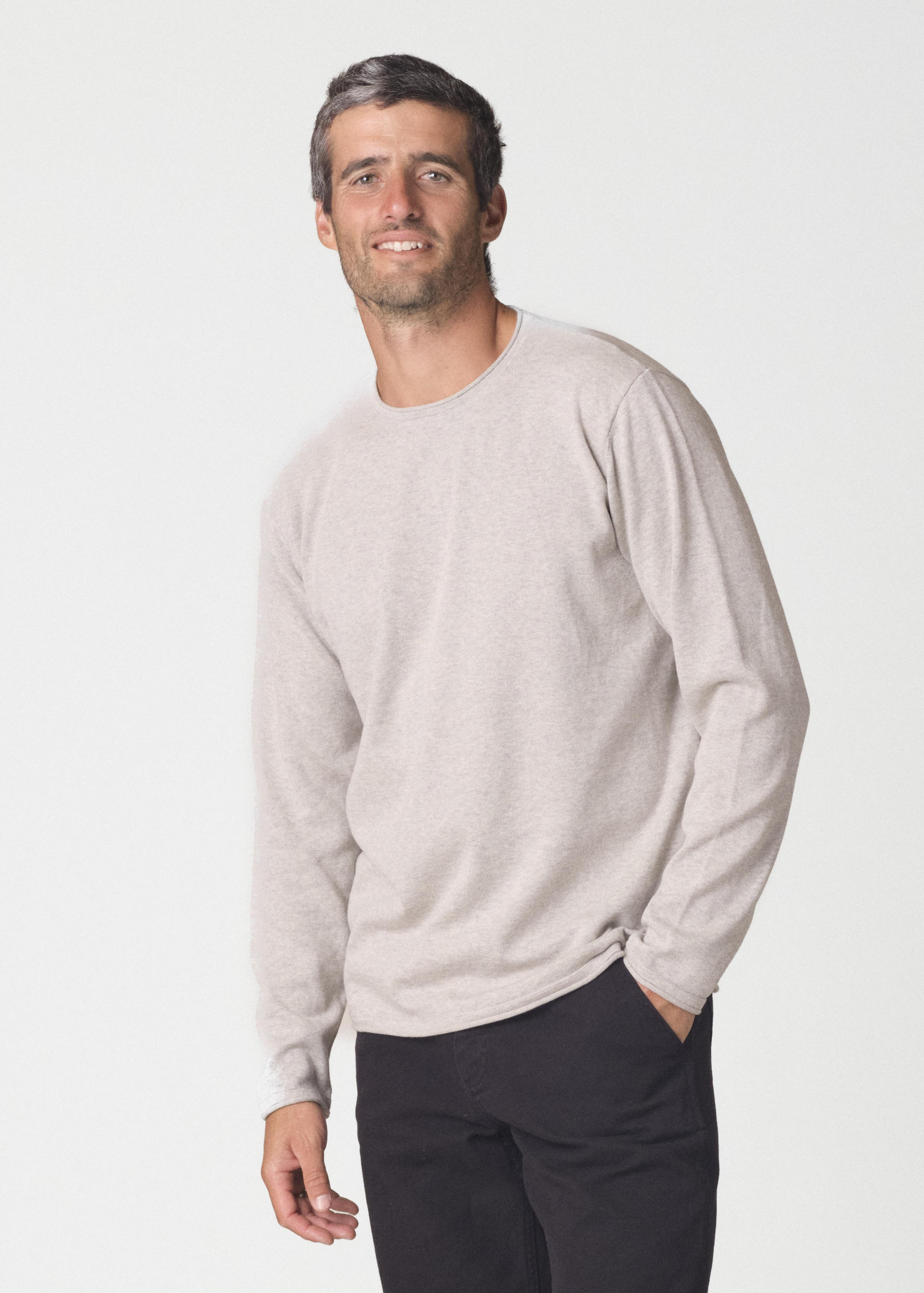 Klitmøller Noah Knit Cream Melange Strickpullover Herren creme
